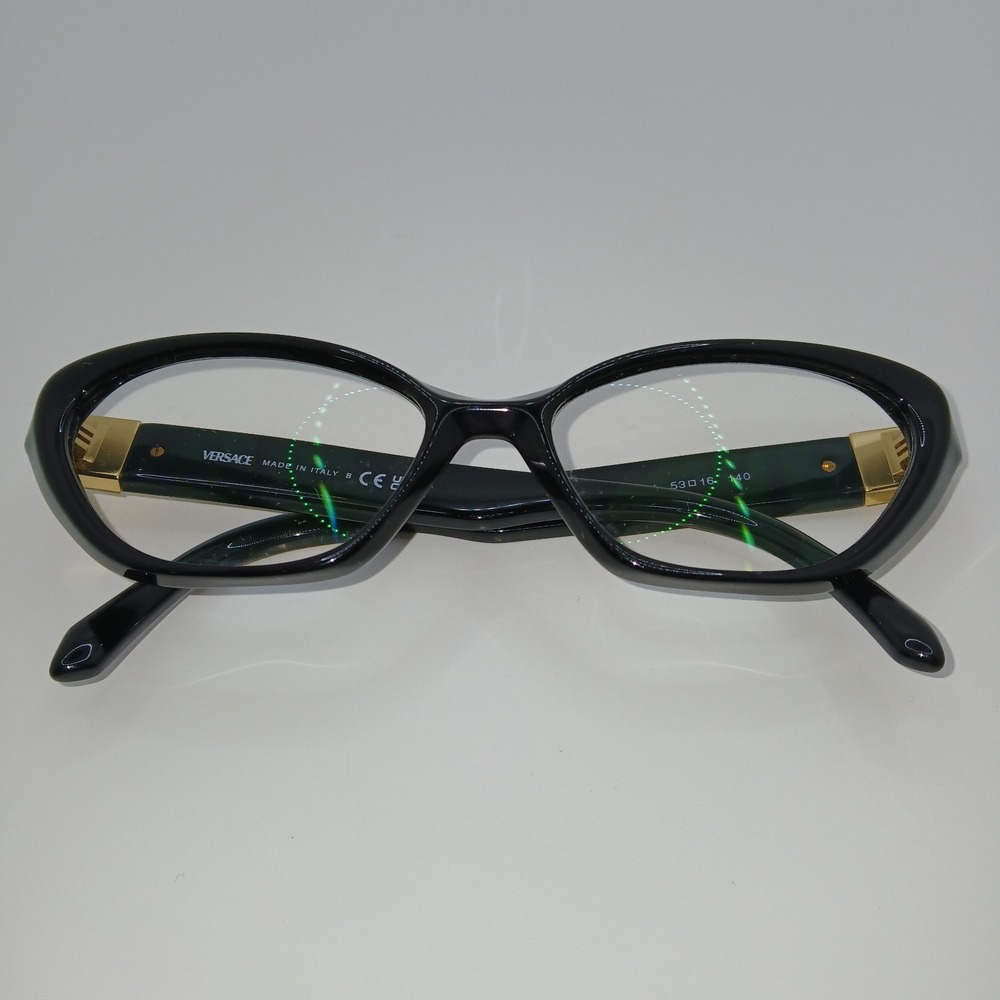 Versace 3356 GB1 Women Eyeglasses Frame Only Black Cat Eye Full Rim 53-16-140 mm